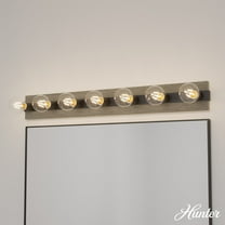 Hunter - Donelson 7-light Brushed Iron, Large Vanity Light, Dimmable, Rustic Style, for Bedrooms, Dining, Living Rooms - 13052