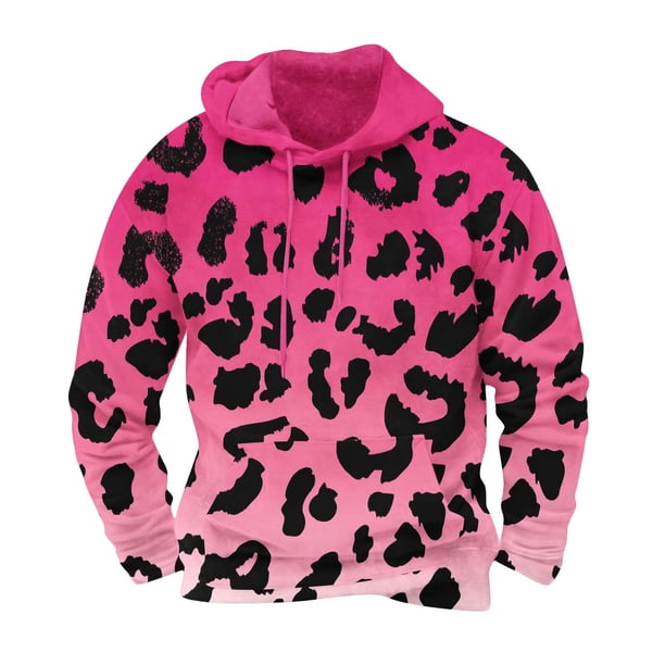 Sudadera con capucha para hombre, moda de ocio, con estampado de leopardo, suéter con capucha y movimiento, blusa de poliéster para hombre