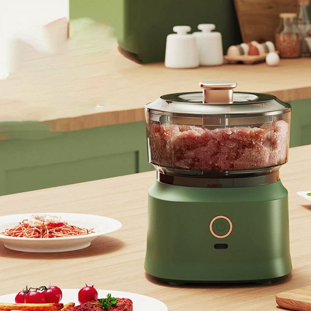 Molinillo EléCtrico de Puré de , de Alimentos, Picadora de Carne, Mini Prensa, Herramienta para Cortar Verduras Verde Oscuro