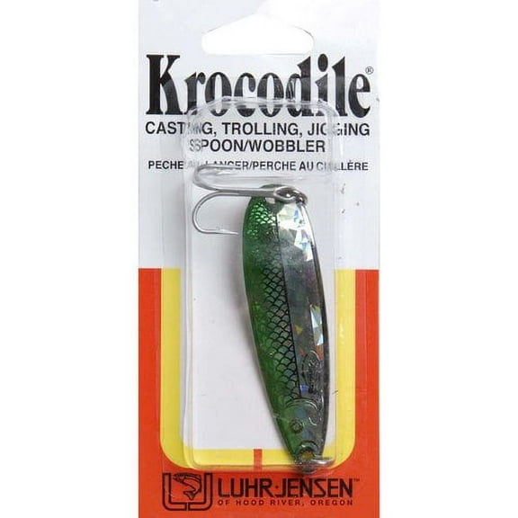 Luhr Jensen Krocodile 1oz Spoon Fishing Lure 3 5/16" Live Image/Neon Green