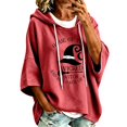 thumbnail image 2 of Halloween Hoodies for Women Drawstring 3/4 Sleeve Trendy Print Hoodie Fall Clothes Crewneck Sweatshirts Loose Fit Trendy Tops Winter Clothing Daily Travel Outfits, 2 of 5