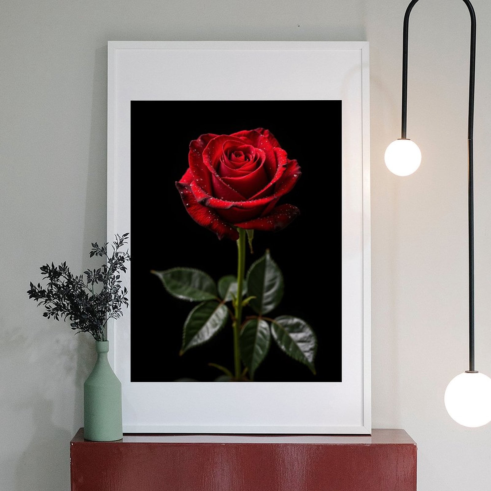 Diamond Art Kit for Adults, Red Rose With Dewdrops Diamond Painting for Adults Beginners, DIY Diamond Art Painting Kits, 5D Diamond Painting Crafts for Home Decor 12x16 Frameless