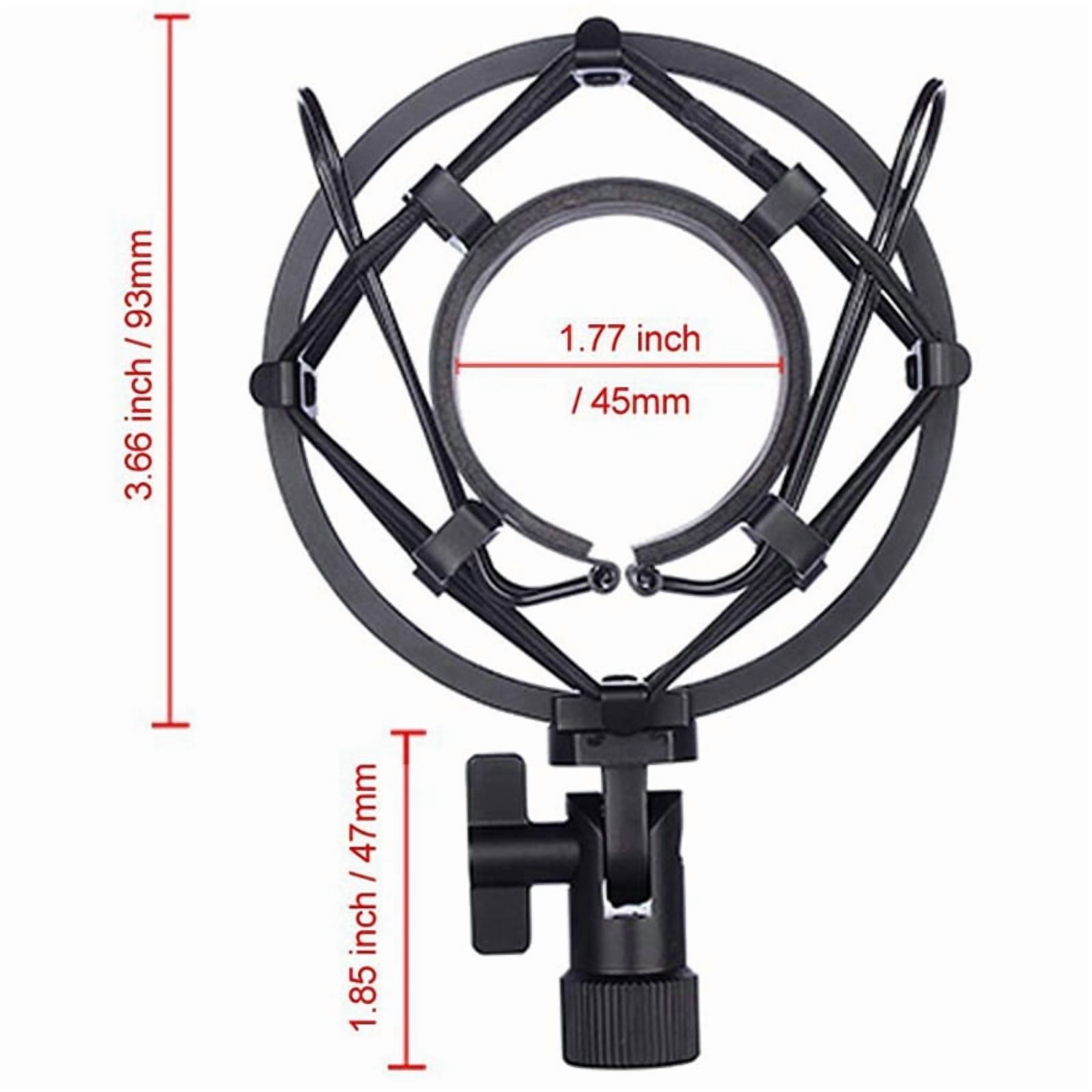 3X Microphone Shock Mount with Microphone Filter Windscreen Suspension Shock Mount Holder Clip