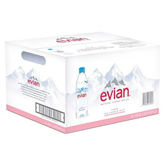 Evian Natural Spring Water 500 ml, 24 Count