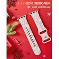 thumbnail image 5 of TOYOUTHS Christmas Engraved Silicone Band Compatible with Apple Watch Band for Women38/40/41/42/44/45/46/49mm, Holiday Soft Silicone Sport Strap for iWatch Ultra SE Series 10 9 8 7 6 5 4 3, 5 of 6