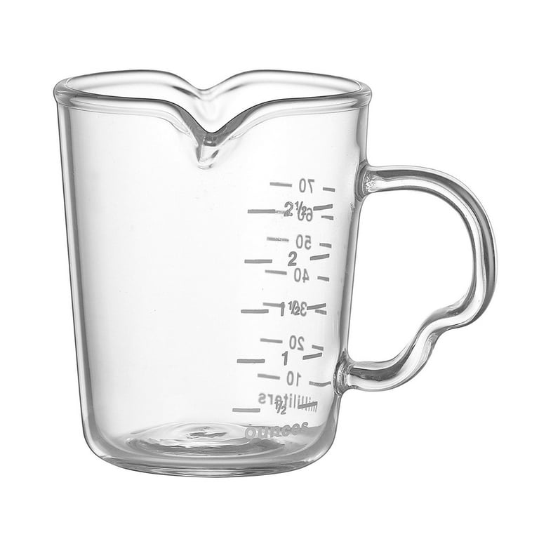 Multifunctional Glass Measuring Cup Heat-Resistant Glass and Scale Ounce Mug for Tea Drink Shaker Coffee - 70ml, Size: 70 mL, Other