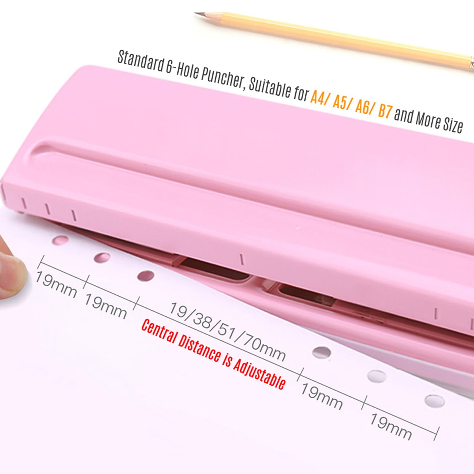 Punch,A4 A5 A6 Dairy Planner Binder Planner Binder With Binder With 6 Puncher A4 A5 A6 B7 Dairy A5 A6 B7 Punch Puncher With 6 Sheet Mewmewcat Qisuo White Puncher Siuke Adjustable