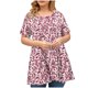 thumbnail image 2 of Fiudx Ofertas Relámpago Camiseta de Talla Grande para Mujer, Manga Corta, Básica, Estampada, Informal, con Cuello Redondo, Dobladillo Ancho, Camisa Grande, 2 of 4