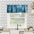 thumbnail image 2 of Winter Curtain Valance Blue White Ombre Geometric Ocean Abstract Windows Short Curtain Valance for Kitchen Bedroom Bathroom Decor with Rod Pocket, One Panel 54X18 Inches, 2 of 6