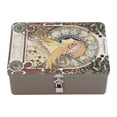 thumbnail image 3 of Caja De Almacenamiento De Lata De Metal, Caja Organizadora Compacta Con Cerradura, Ahorro De Espacio Con 2 Llaves Para Cosméticos, 3 of 7