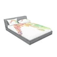 thumbnail image 2 of Ambesonne Fall Fitted Sheet & Pillow Sham Set, Flying Leaves Art, Full, Multicolor, 2 of 2
