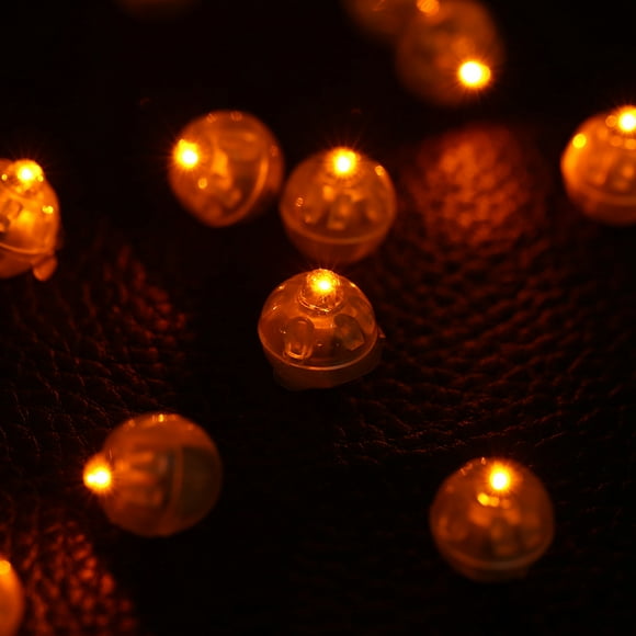 LED Flash Light - 100Pcs/lot Round Led Ball Lamps Balloon Lights Lantern Christmas Wedding Party Decor(4 Kinds of Lights Optional)(Yellow)