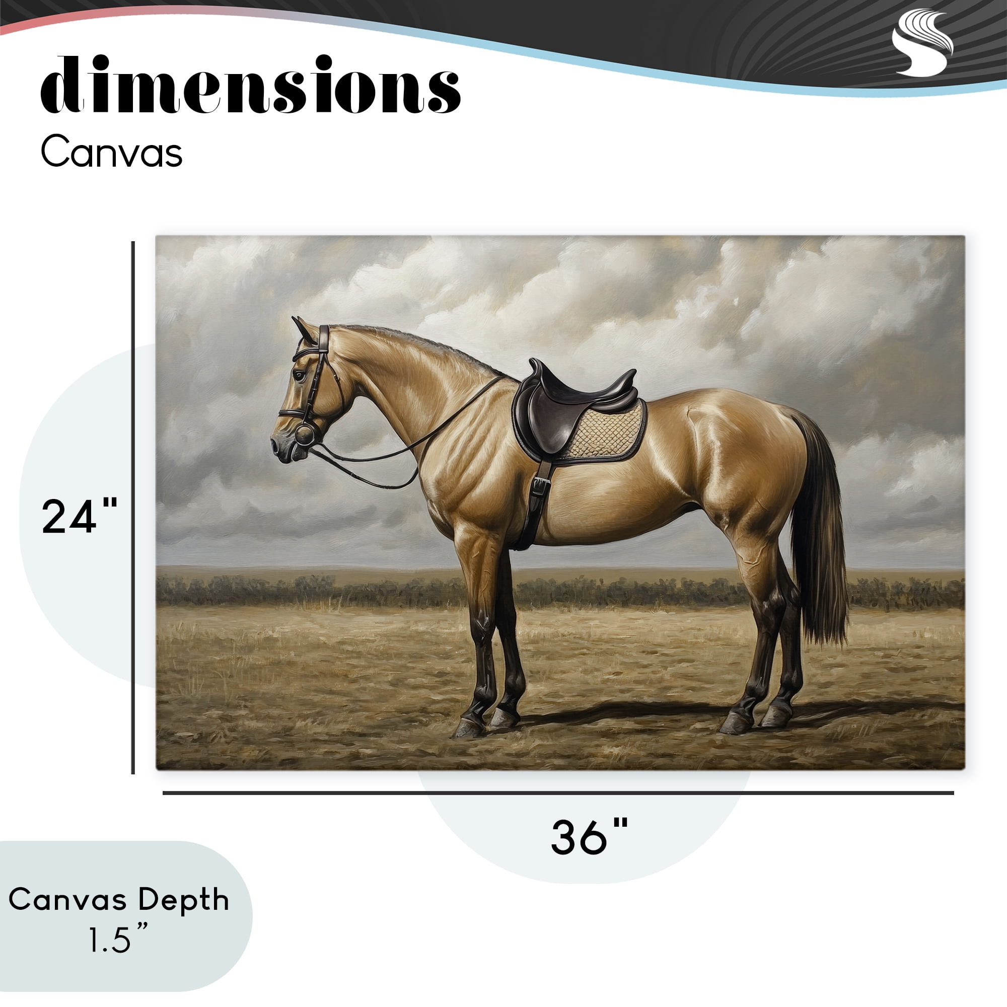 Stupell Industries Shiny Mare Saddled Up Canvas Wall Art, design by Petal Prints Design