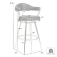 thumbnail image 6 of Armen Living Indoor Amador 26" Counter Height Barstool in Brushed Stainless Steel and Vintage Gray Faux Leather, 6 of 7