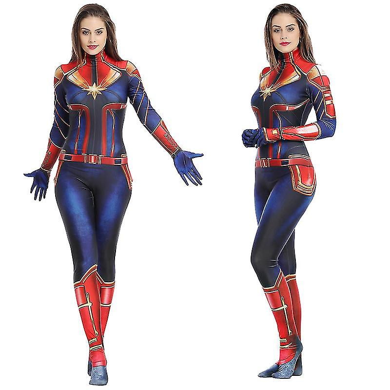 Captain Costume Halloween Superhero Lycra Spandex Bodysuit For Girls