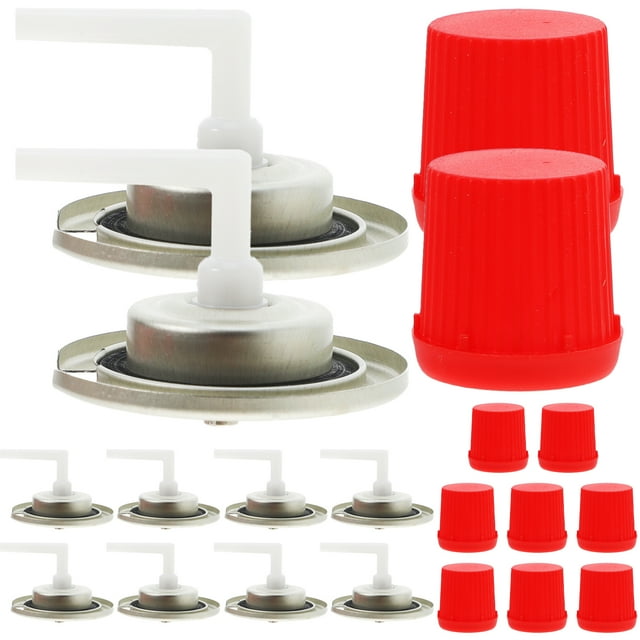 10 válvulas pequeñas para tanque de gas con tapa roja, válvula de plástico para uso en exteriores, válvula universal para bombona de gas, miniválvula de gas para camping, válvula de gas confiable