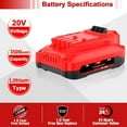 thumbnail image 4 of BOTKK 2Pack 3.5Ah 20V Battery Replacement for CMCB205 20V MAX CMCB204 CMCB202 CMCB201 CMCD700C1 CMCS500B Compatible with V20 Cordless Power Tools, 4 of 6