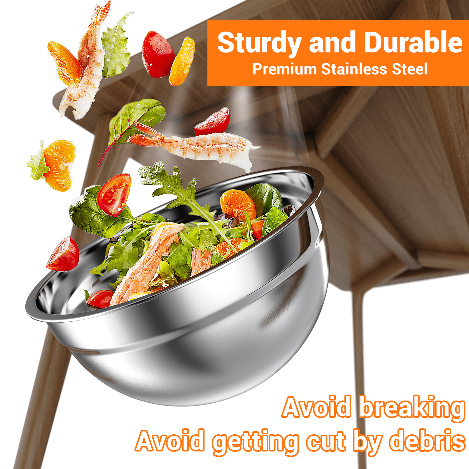 TINANA 7-Piece Stainless Steel Mixing Bowls with Lids photo 3