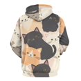 thumbnail image 3 of Cute Kitty Pattern Men's Women Vintage 3D Hooded Sweatshirt - All-Season Loose Fit Streetwear, 3 of 6