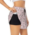 thumbnail image 2 of Disketp Cute Rabbit Print Women's Shorts Workout Shorts for Athletic Gym Running Shorts with Phone Pockets Large, 2 of 8
