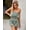 Green, variant on Women's Bohemian Print Strapless Tube Top Romper, Ruffle Smocked Waist Summer Short Jumpsuit