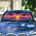 thumbnail image 4 of Yayeee Car Windshield Sun Shade Universal Fit Front Visor Protector, Beach Sunset Pattern, 4 of 8