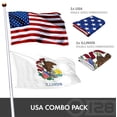 thumbnail image 2 of G128 Combo Pack: USA American Flag 3x5 Ft Embroidered Stars & Illinois State Flag 3x5 Ft Embroidered Double Sided 3ply, 2 of 9