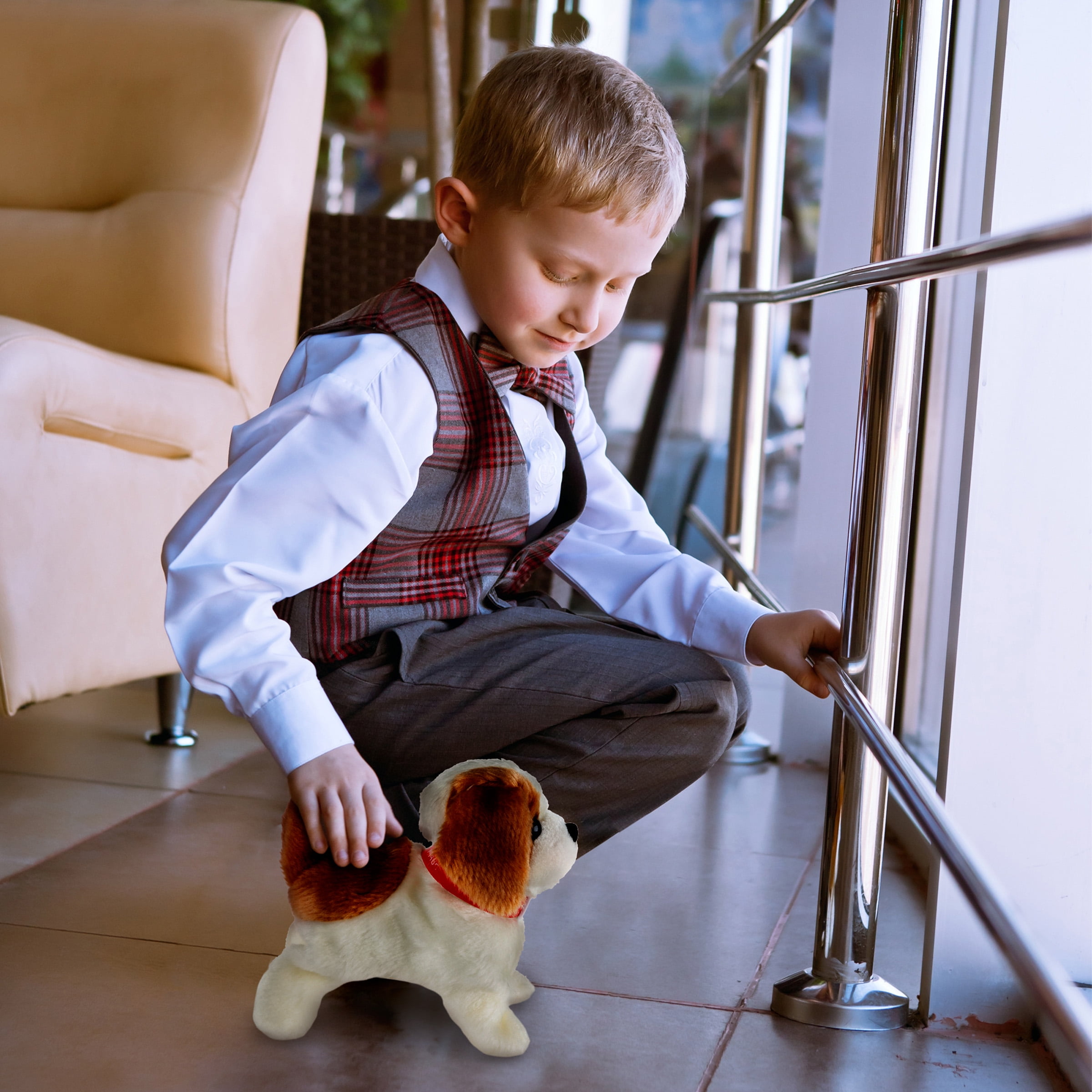 Pet Toy Dog Barks, Sits, Walk, and Flips Plush Dog Toy Puppy Electronic  Interactive Pet Dog Hound