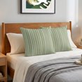 thumbnail image 6 of Pillow Covers 26x26 Set of 2, Dark Sage Green Striped Throw Pillow Covers Decorative Couch Cushion Cover, Farmhouse Stripes Modern Vintage Microfiber Soft Pillowcases for Bedroom Living Room Sofa, 6 of 9