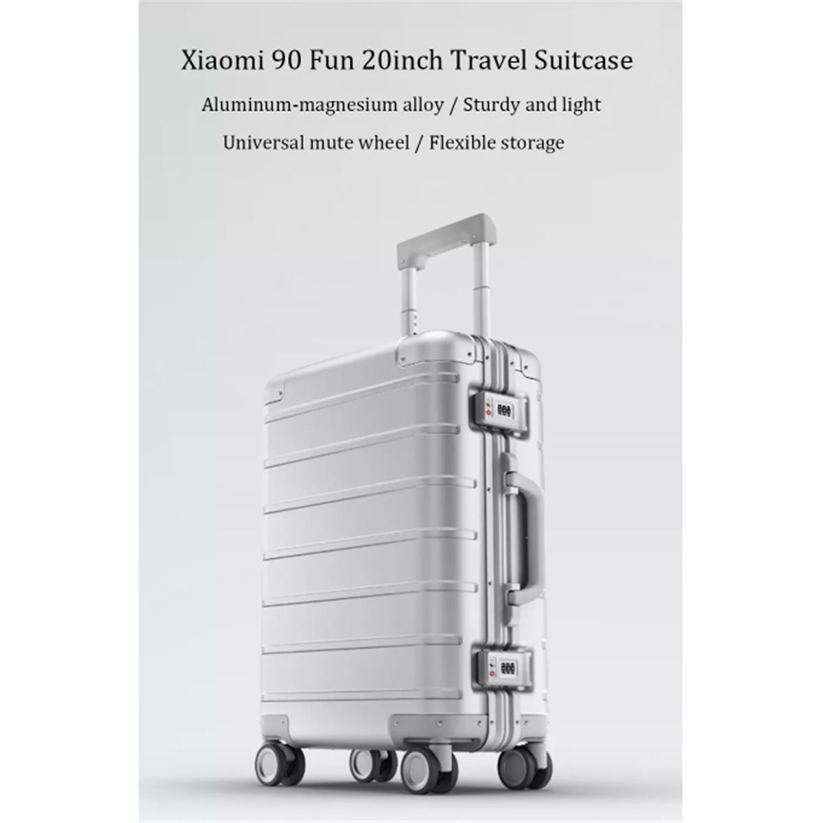 xiaomi 20 inch metal travel suitcase universal wheel