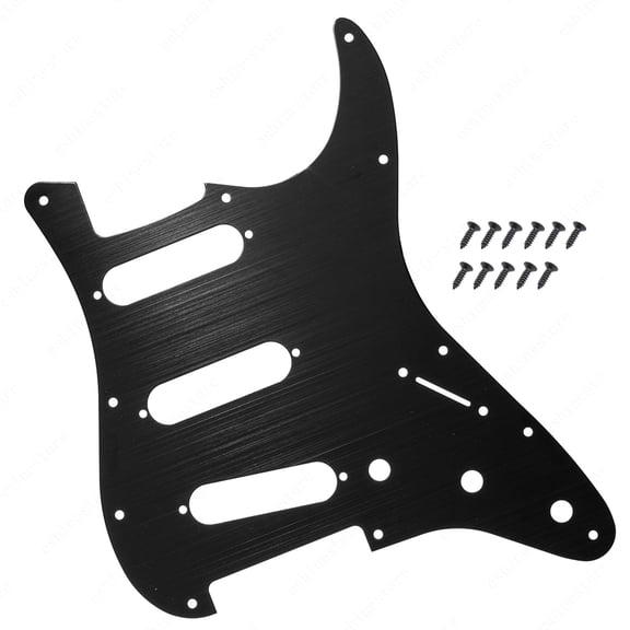 LOOKSEVEN 11 Hole SSS Metal Guitar Pickguard Aluminum For ST Strat Electric guitar 9 color-Black