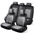thumbnail image 2 of Car Seat Covers Full Set Fit for Acura TL 1999-2014, Premium Faux Leather Seat Protectors, Breathable, Waterproof & Anti-Slip Full Wrapping Edge Seat Covers (Black&Gray, Full Set), 2 of 7