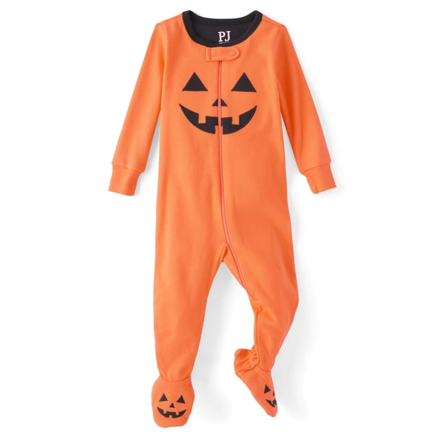 Pijama The Children's Place Halloween con forma de calabaza, algodón, 0-3 m