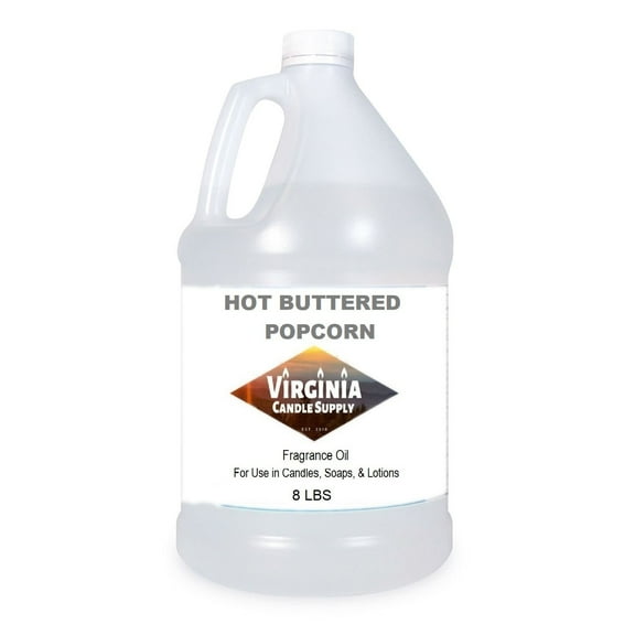Hot Buttered Popcorn Fragrance Oil 8 LB Bottle for Candle Making, Soap Making, Tart Making, Room Sprays, Lotions, Car Fresheners, Slime, Bath Bombs, Warmers