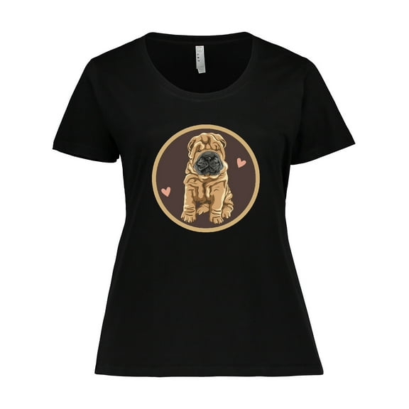 Inktastic Chinese Shar-Pei Dog Art Women's Plus Size T-Shirt