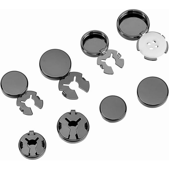 8Pcs 2 Sizes Flat Round Button Covers Flat Round Metal Cuff Cufflinks Men's Shirt Personalized Button Cover Cufflinks Findings