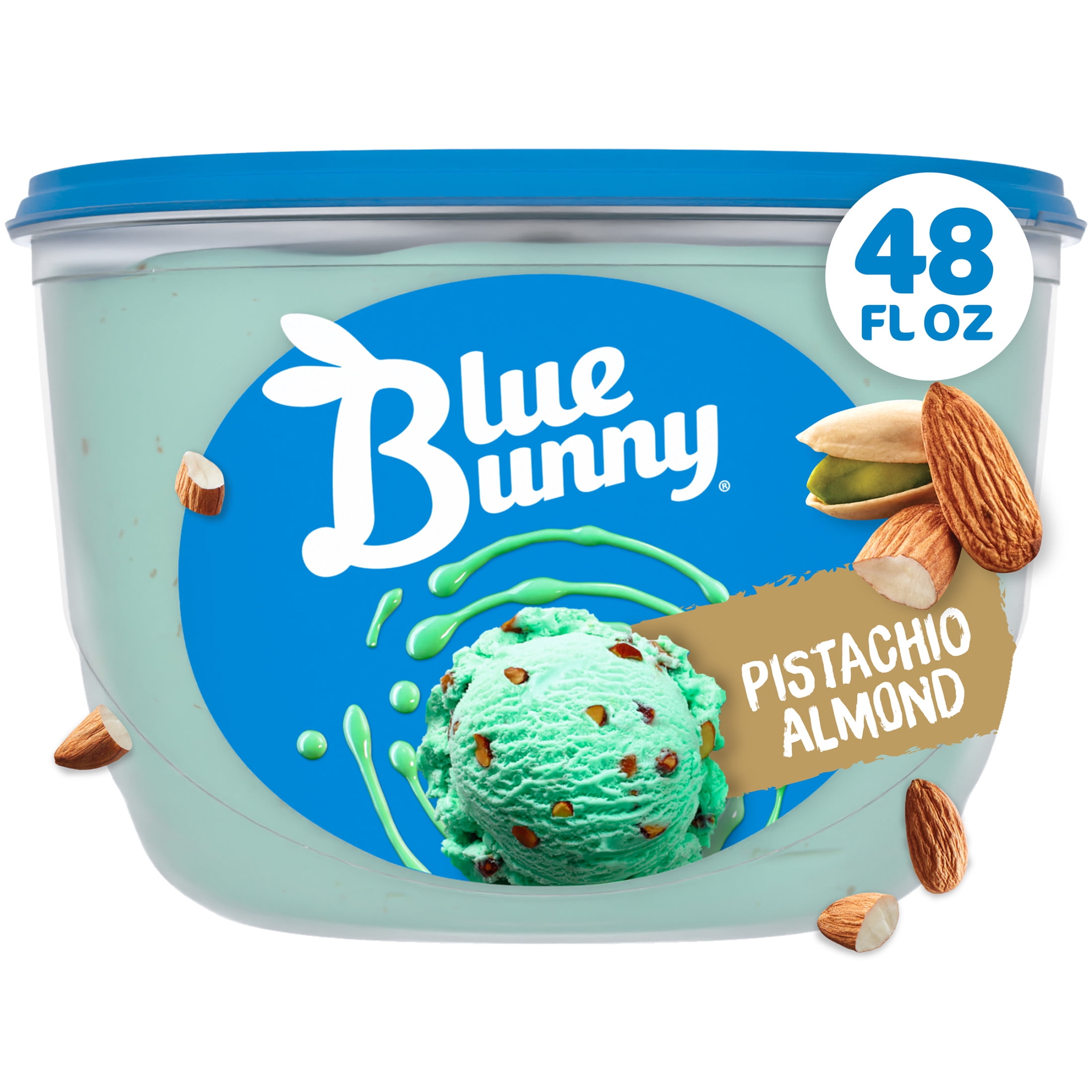 Blue Bunny Pistachio Almond Flavored Premium Frozen Dessert, 48 fl oz