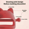 thumbnail image 5 of Baby Teething Toy for 0-6 6-12 Months, Food Grade Silicone Teething Mitten, Anti Dropping Wrist Hand Teethers Baby Chew Toys for Sucking Needs, BPA Free, Gifts Stocking Stuffers for Baby (Red), 5 of 7