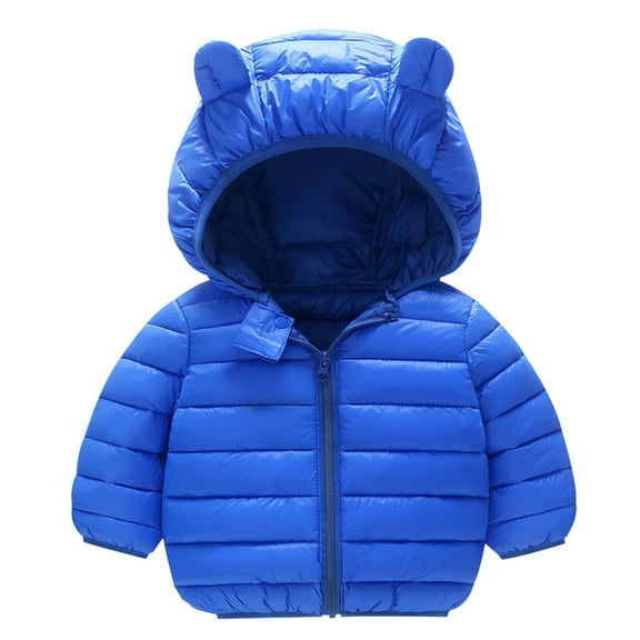 Hooded Puffer Jacket for Boy Girl Lightweight Packable Winter Coat 𝐁ear Kids Warm Zipper Puffy Padded Outerwear Fall Clothes