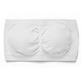 thumbnail image 2 of ToBeInStyle Women's Pack of 3 or 6 Seamless Classic Ruched Tube Top Bras w/ Removable Pads - 3 Pack: White - One Size Plus, 2 of 3