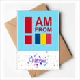 thumbnail image 1 of I Am From Romania Art Deco Fashion Welcome Back Greeting Cards Envelopes Blank, 1 of 3