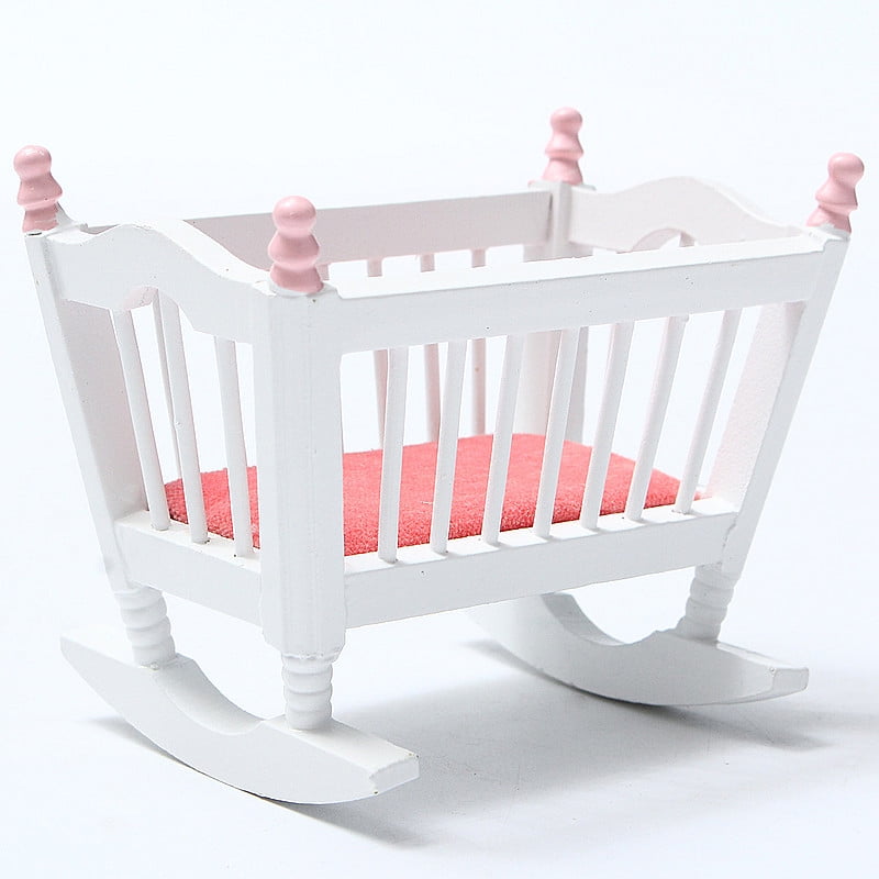 1:12 Dollhouse Bedroom Furniture Set Bed Cabinet Clothes Tree Horse Wooden 6PCS