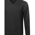 thumbnail image 3 of FashionOutfit Men's Basic Diamond Textured V-neck Sweater, 3 of 3