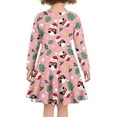 thumbnail image 3 of Renewold Little Girls Long Sleeve Dress Shirts Size XL Casual Comfortable Dresses Going Out School Outfits Christmas Trees Santa Twirly Skater Dress, 3 of 4
