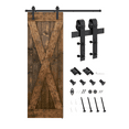 thumbnail image 4 of Essencaliy 28in x84in Solid Wood Barn Door, Made-in-USA Farmhouse Interior Sliding Barn Door With 5.25ft Barndoor Hardware Kit (DIY), 4 of 5
