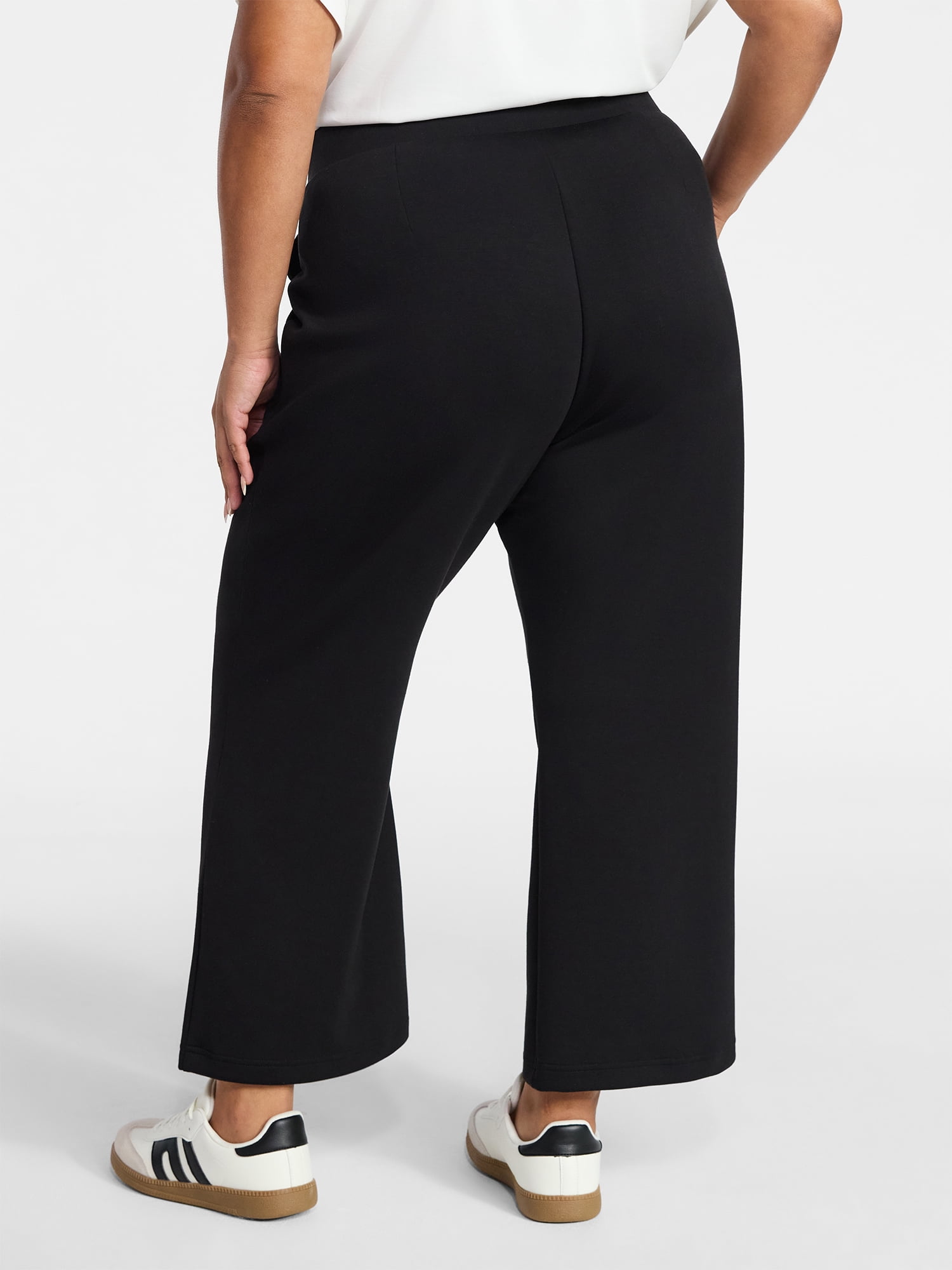 Terra & Sky Women's Plus Size Scuba Knit Kick Flare Pants, Sizes 0X-5X