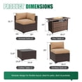 thumbnail image 5 of LazySunsets 8 Pieces Patio Conversation Set, Rattan Wicker Outdoor Sectionals with Fire Pit Table, Beige/Brown, 5 of 9