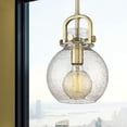 thumbnail image 2 of Innovations Lighting  Newton Sphere - 1 Light 8" Stem Hung Pendant Brushed Brass/Seedy, 2 of 3