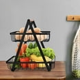 thumbnail image 4 of 2-Tier Countertop Fruit Basket Storage, Kitchen Spice Rack Fruit Basket, Black, 4 of 7