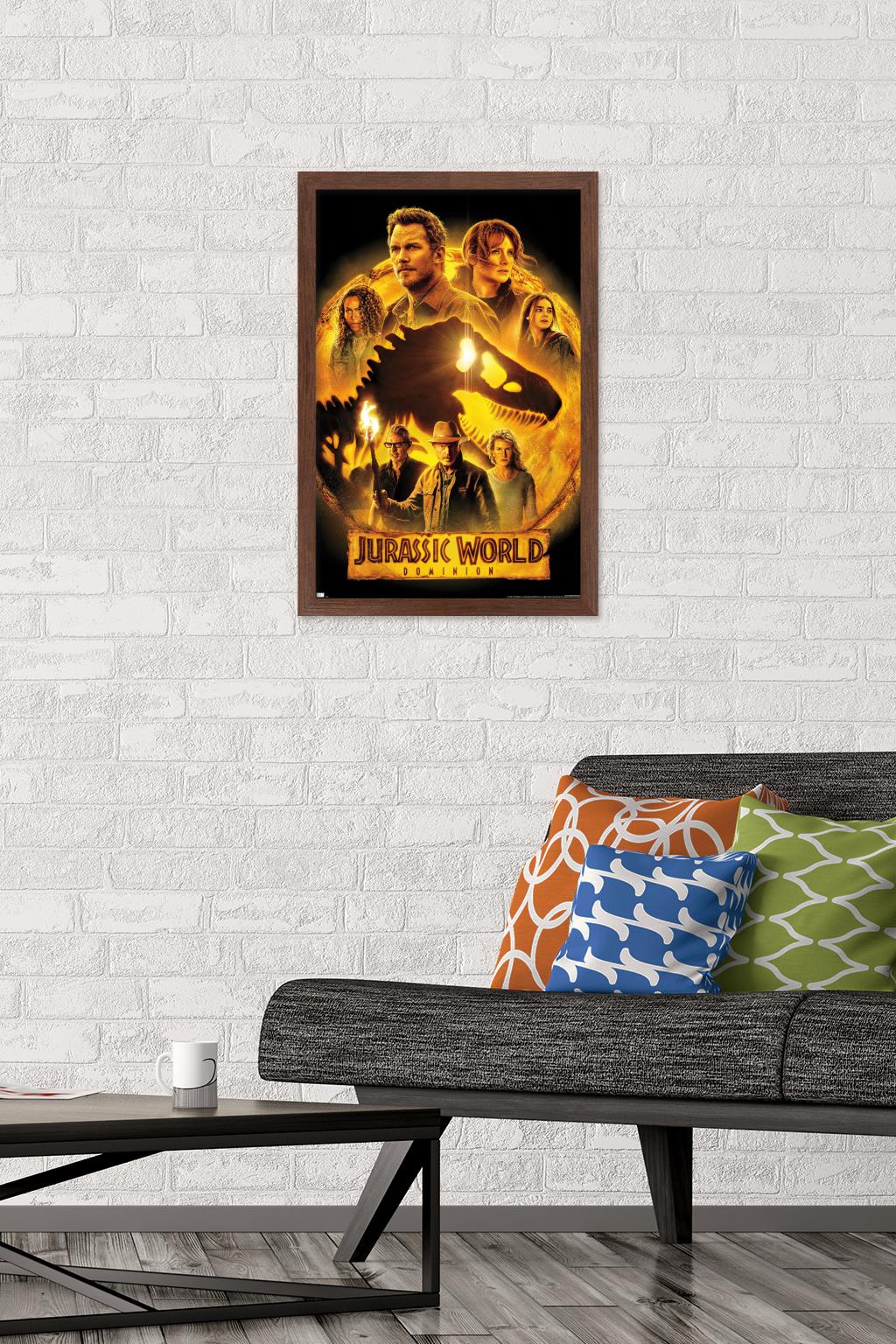Jurassic World: Dominion - Group One Sheet Wall Poster, 14.725" x 22.375" Framed